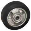 Aluminium wiel, 125mm diameter, elastisch rubber loopvlak, kogellager, LW315782