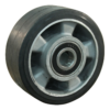 Aluminium wiel, 125mm diameter, elastisch rubber loopvlak, kogellager, LW982026