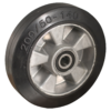 Aluminium wiel, 200mm diameter, elastisch rubber loopvlak, kogellager, LW890270
