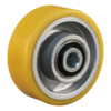 Aluminium wiel, 80mm diameter, PU loopvlak, kogellager, LW804019