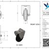 Rvs bokwiel, 125mm diameter, rubber loopvlak, rollager RVS, 154mm bouwhoogte - Afbeelding 3