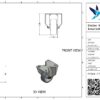 Stalen bokwiel, 80mm diameter, PU loopvlak, rollager, 108mm bouwhoogte - Afbeelding 3