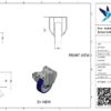 Rvs bokwiel, 100mm diameter, PU loopvlak, rollager RVS, 127mm bouwhoogte - Afbeelding 3