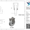 Stalen bokwiel, 200mm diameter, PA loopvlak, glijlager, 248mm bouwhoogte - Afbeelding 3