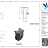 Stalen bokwiel, 125mm diameter, elastisch rubber loopvlak, rollager, 154mm bouwhoogte - Afbeelding 3