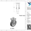 Stalen bokwiel, 100mm diameter, TPE loopvlak, glijlager, 121mm bouwhoogte - Afbeelding 3