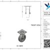 Stalen bokwiel, 75mm diameter, TPE loopvlak, glijlager, 98.5mm bouwhoogte - Afbeelding 3
