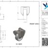 Rvs bokwiel, 100mm diameter, PP loopvlak, rollager RVS, 127mm bouwhoogte - Afbeelding 3