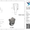 Rvs bokwiel, 125mm diameter, PU loopvlak, kogellager RVS, 154mm bouwhoogte - Afbeelding 3