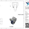 Rvs bokwiel, 80mm diameter, PU loopvlak, rollager RVS, 108mm bouwhoogte - Afbeelding 3