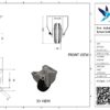 Rvs bokwiel, 80mm diameter, rubber loopvlak, rollager RVS, 108mm bouwhoogte - Afbeelding 3