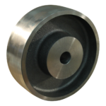 Gietijzeren wiel, 100mm diameter, gietijzeren loopvlak, glijlager, LW162512