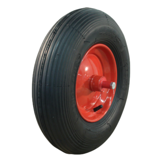 Kruiwagenwiel met as 130mm lengte, 400mm 4.80/4.00-8, stalen velg, luchtband 2PR, kogellager, LW658677