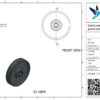 Gietijzeren wiel, 250mm diameter, gietijzeren loopvlak, kogellager - Afbeelding 3