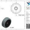 PA wiel, 100mm diameter, elastisch rubber loopvlak, kogellager RVS - Afbeelding 3