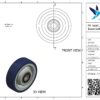 PA wiel, 100mm diameter, PU loopvlak, kogellager - Afbeelding 3