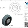 PA wiel, 100mm diameter, elastisch rubber loopvlak, kogellager - Afbeelding 3