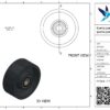Gietijzeren wiel, 100mm diameter, gietijzeren loopvlak, kogellager - Afbeelding 2
