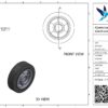 Aluminium wiel, 125mm diameter, elastisch rubber loopvlak, kogellager - Afbeelding 3