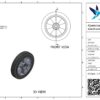 Aluminium wiel, 250mm diameter, elastisch rubber loopvlak, kogellager - Afbeelding 3
