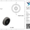 PA wiel, 125mm diameter, elastisch rubber loopvlak, kogellager RVS - Afbeelding 3