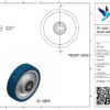 PA wiel, 150mm diameter, PU loopvlak, kogellager - Afbeelding 3