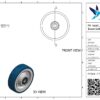 PA wiel, 125mm diameter, PU loopvlak, kogellager - Afbeelding 3
