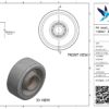 PA wiel, 80mm diameter, elastisch rubber loopvlak, kogellager - Afbeelding 3