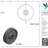 Gietijzeren wiel, 200mm diameter, gietijzeren loopvlak, kogellager - Afbeelding 3
