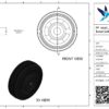 PP wiel, 80mm diameter, rubber loopvlak, rollager RVS - Afbeelding 3