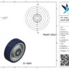PA wiel, 100mm diameter, PU loopvlak, kogellager RVS - Afbeelding 2