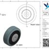 PA wiel, 100mm diameter, elastisch rubber loopvlak, kogellager - Afbeelding 3