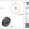 Gietijzeren wiel, 200mm diameter, gietijzeren loopvlak, kogellager - Afbeelding 3