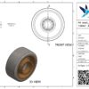 PA wiel, 80mm diameter, elastisch rubber loopvlak, kogellager - Afbeelding 3