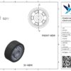 Aluminium wiel, 125mm diameter, elastisch rubber loopvlak, kogellager - Afbeelding 3