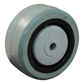 PA wiel, 100mm diameter, elastisch rubber loopvlak, kogellager, LW250640