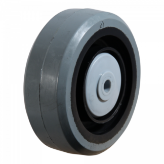 PA wiel, 100mm diameter, elastisch rubber loopvlak, kogellager RVS, LW150267
