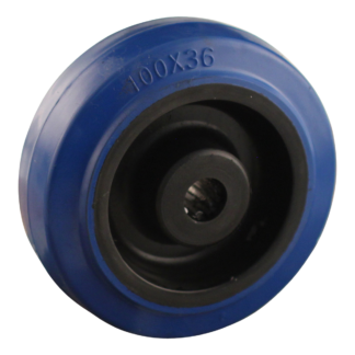 PA wiel, 100mm diameter, elastisch rubber loopvlak, rollager, LW608433