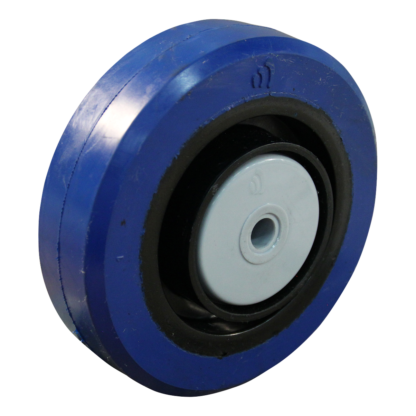 PA wiel, 125mm diameter, elastisch rubber loopvlak, kogellager, LW640232