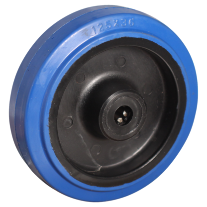 PA wiel, 125mm diameter, elastisch rubber loopvlak, rollager, LW135198