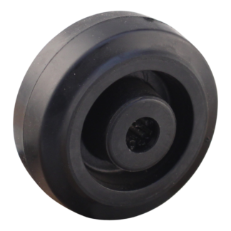 PA wiel, 80mm diameter, elastisch rubber loopvlak, rollager, LW606956