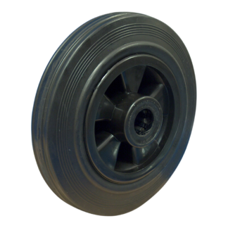 PP wiel, 125mm diameter, rubber loopvlak, rollager, LW657889