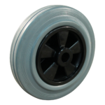 PP wiel, 140mm diameter, rubber loopvlak, glijlager, LW726675