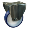 Rvs bokwiel, 80mm diameter, PU loopvlak, rollager RVS, 108mm bouwhoogte, BW852189
