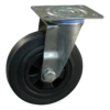 Rvs zwenkwiel, 100mm diameter, rubber loopvlak, glijlager, ZW325638