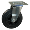 Rvs zwenkwiel, 125mm diameter, rubber loopvlak, rollager RVS, ZW463061