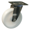 Rvs zwenkwiel, 80mm diameter, PA loopvlak, glijlager, ZW942114