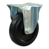 Stalen bokwiel, 125mm diameter, elastisch rubber loopvlak, rollager, 154mm bouwhoogte, BW559675