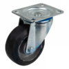 Stalen zwenkwiel, 100mm diameter, elastisch rubber loopvlak, kogellager, ZW664902