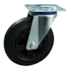 Stalen zwenkwiel, 160mm diameter, rubber loopvlak, glijlager, ZW819129